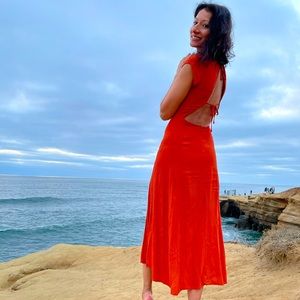 Summer dress, sunset orange